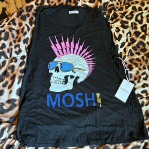 Lauren Moshi Punk Skull Graphic Tank Top! Small! NWT!